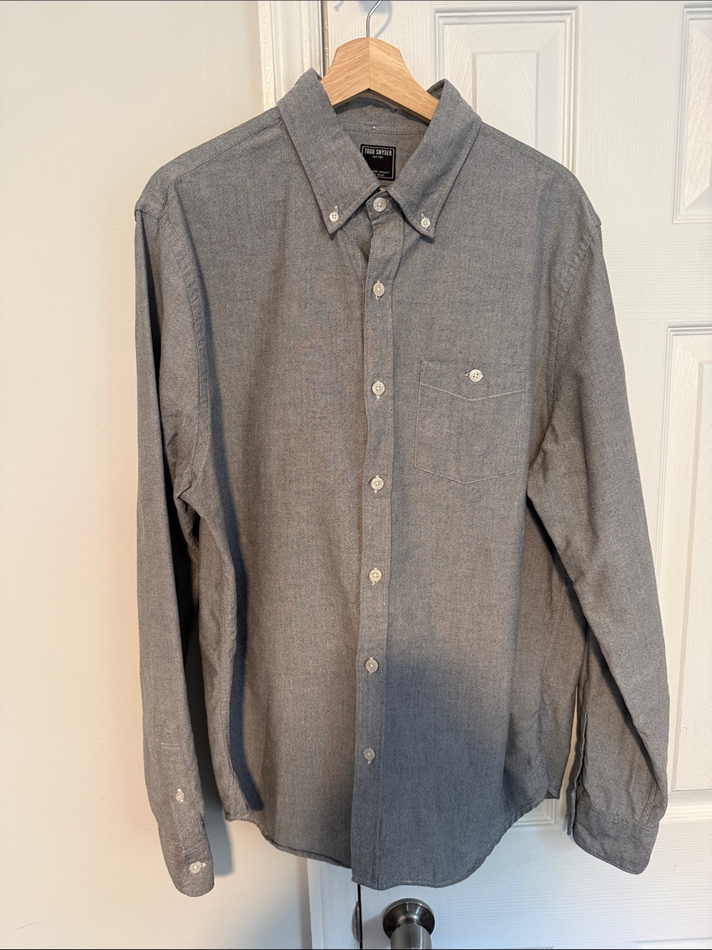 Todd Snyder Gray Oxford Shirt Large L